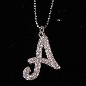 NWT silver Initial necklace crystal A,  NYCON9-A